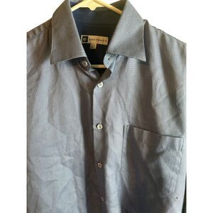 Bachrach Long sleeve‎ shirt  Blue/white  size small 37/38 14-1/2 100% cotton